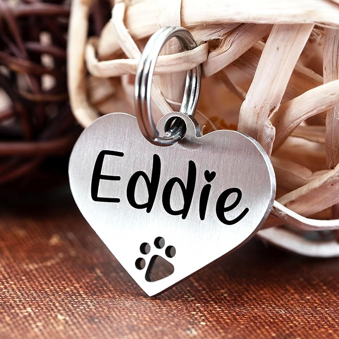 Ultra Joys Dog Tags Personalized for Pets - Hollow Paw Custom Pet ID Tag - Engraved Dog Tag for