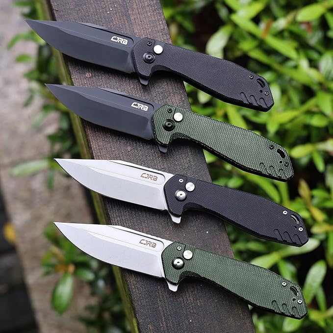 CJRB CUTLERY Folding Knife Riff (J1928) Button Lock Pocket Knife for Men AR-RPM9 Steel Blade and