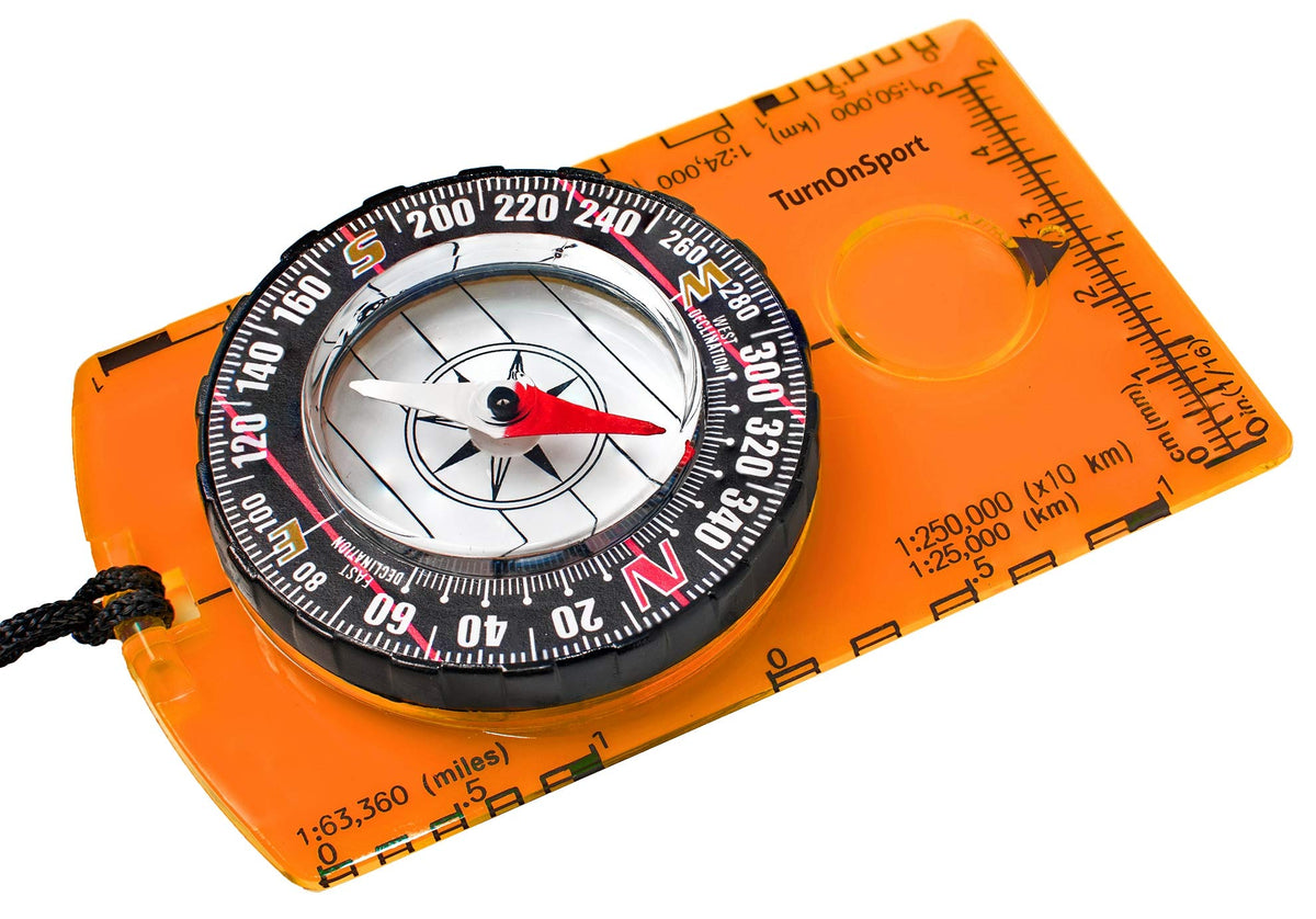 TurnOnSport Orienteering Compass - Orange - product view 1