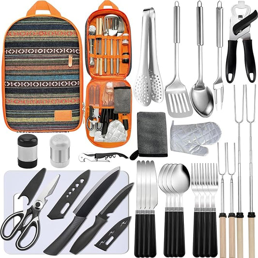 Camping Cooking Utensils Set - Camping Utensil Set Car Camping Cooking Essentials Gear for Camp