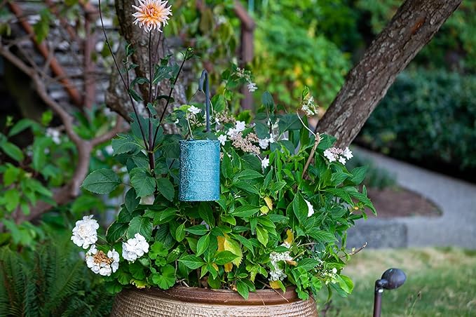Allsop Soji Stella - Tin Art' Punched Luminaria - Cylinder - 7.5" - Outdoor Solar Latern - Metallic