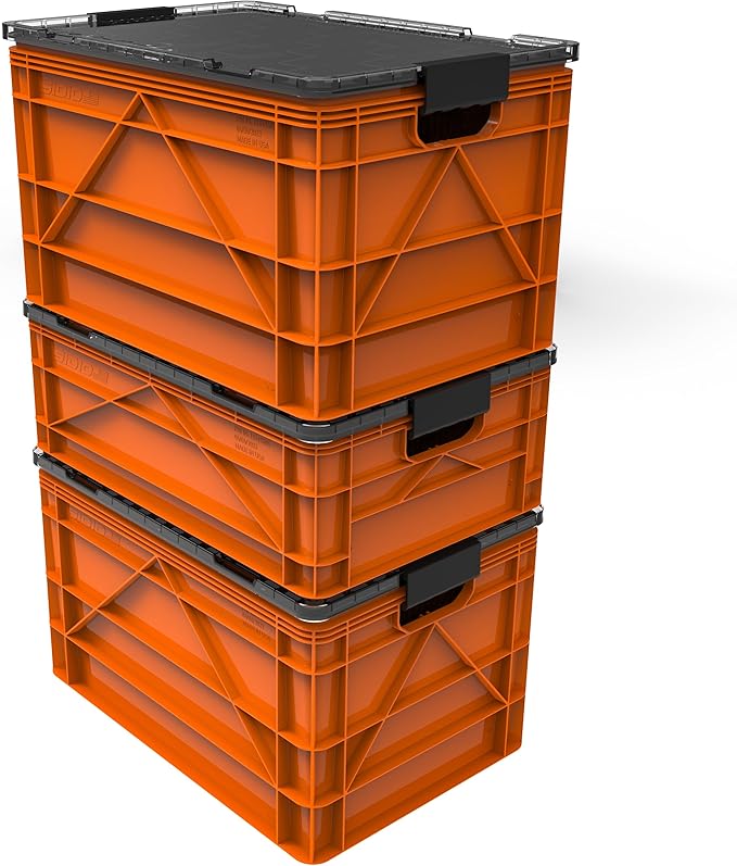 SIDIO CRATE Starter Pack - Two Full Size and One Half Size SidioCrate, Stackable Outdoor Organizer