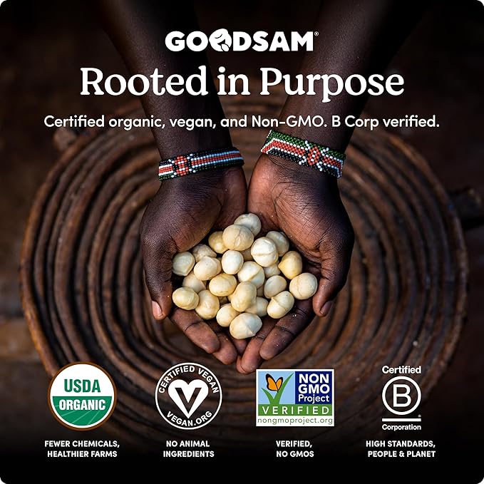 goodSAM Organic Raw Macadamia Nuts ??Unsalted, Whole Nuts ??Buttery Creamy Flavor ??Sustainably