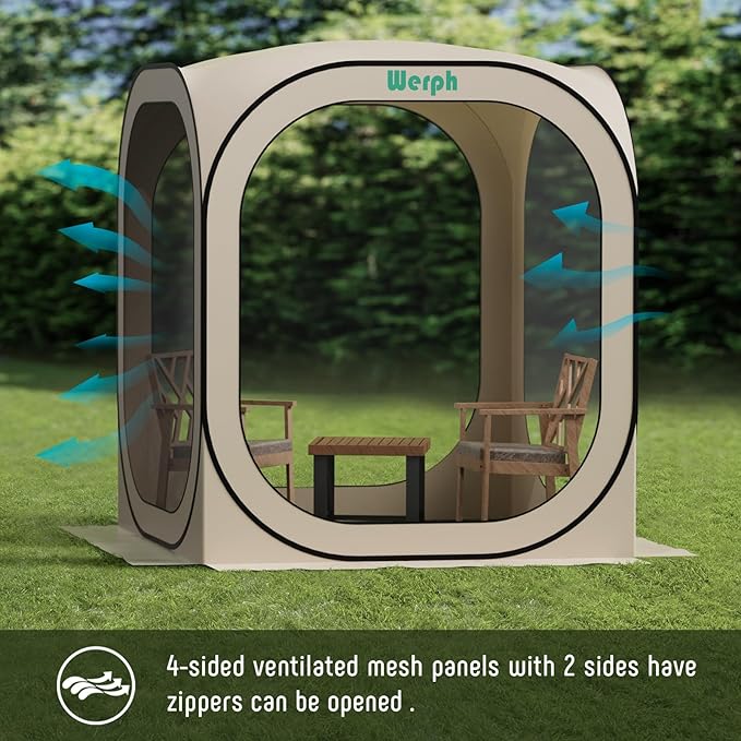 Pop Up Tent，Portable Canopy Tent with Mesh Mosquito Net, Screen House Room Canopy Shade Screen 6 x