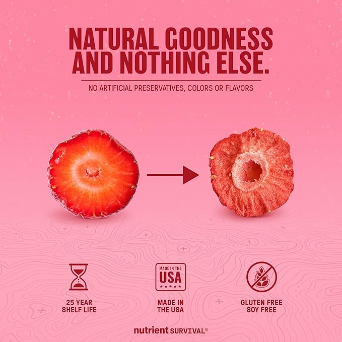 Freeze-Dried Strawberries ??Premium Sliced | #10 Can | 25-Year Shelf Life | Emergency Food & Clean