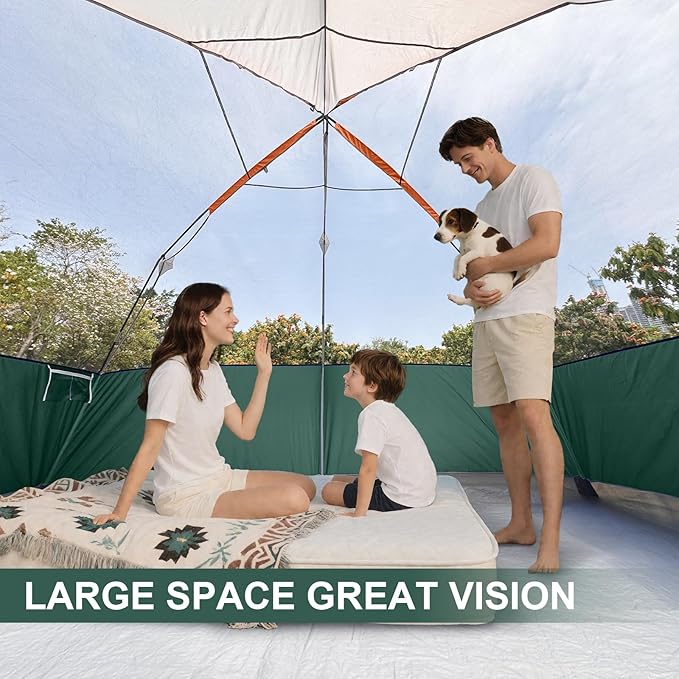 CAMPROS CP Tent 8 Person Camping Tents, Waterproof Windproof Family Tent with Top Rainfly, Large