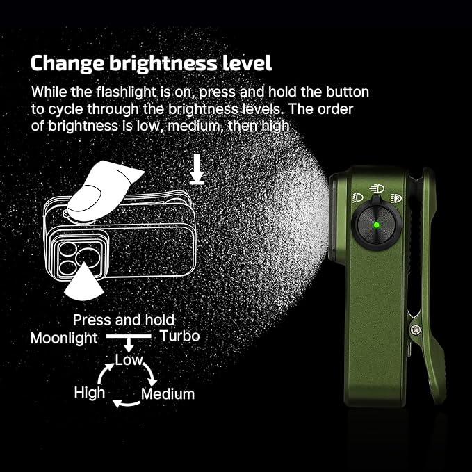 OLIGHT Oclip Pro EDC Flashlight Clip-on Light, Rechargeable 500 Lumens with Three Lighting