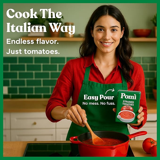 Pomì Organic Strained Tomatoes 26.46oz (Pack of 12)- Creamy, Velvety Puree - 100% Fresh Italian