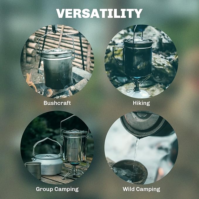 Firemaple Antarcti Stainless Steel Pot - Food Grade SUS304 Camping Pot with Steaming Function