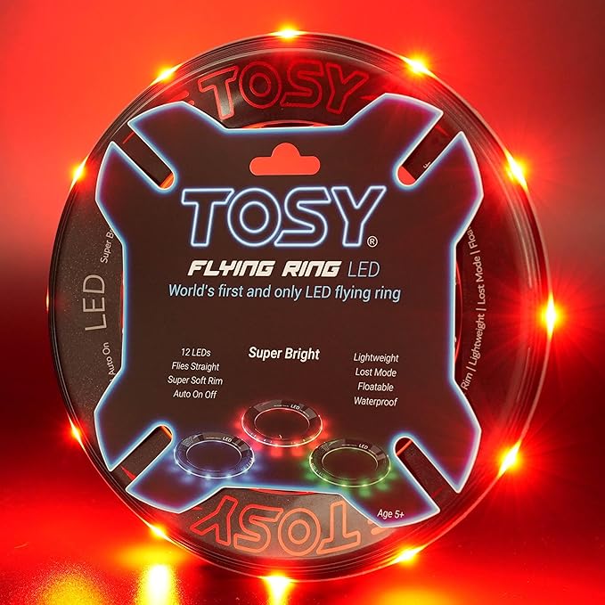 TOSY Flying Ring - 12 LEDs, Super Bright, Lost Mode, Auto Light Up, Camping Essentials for