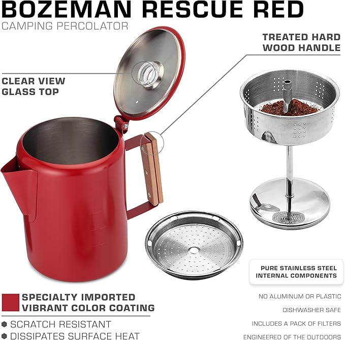 COLETTI Bozeman Camping Coffee Pot — Camping Coffee Makers, Coffee Percolator – America's Sleekest
