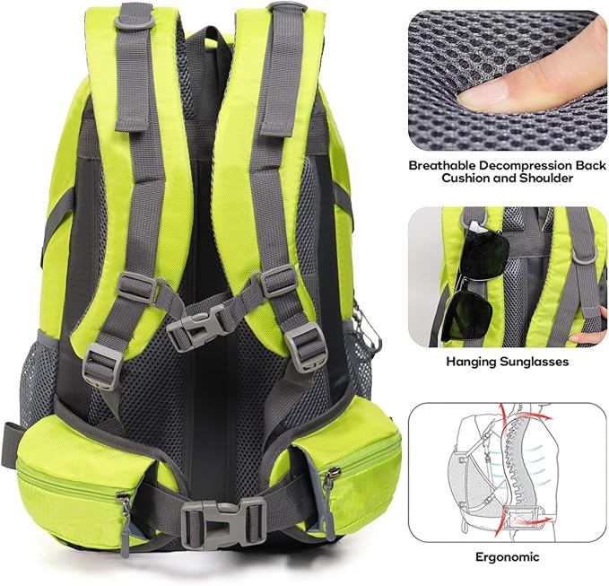 Hiking Backpack Camping 40L Outdoor Daypack Lightweight Travel Backpack with Rain Cover for Women