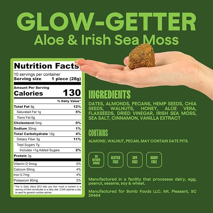 The Bomb Co. Blender Bomb, Glow Getter, Superfood Smoothie Supplement, Smoothie Mix with Flax