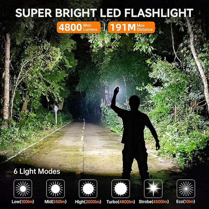 Wurkkos TS22 Flashlight High Lumen Rechargeable - 4500 Lumens Super Bright 70.3 HI LED Flashlight