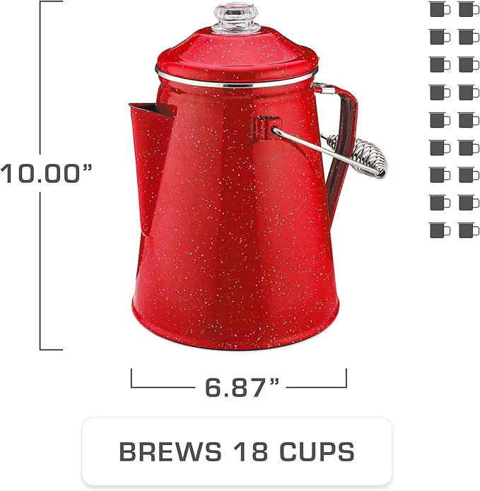 COLETTI Classic Percolator Coffee Pot — Camping Coffee Percolator, Campfire Coffee Pot – Camping