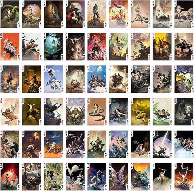 SciFi FANSTASY Playing Cards (Poker Deck 54 Cards All Different) Vintage Retro Fantasy SciFi