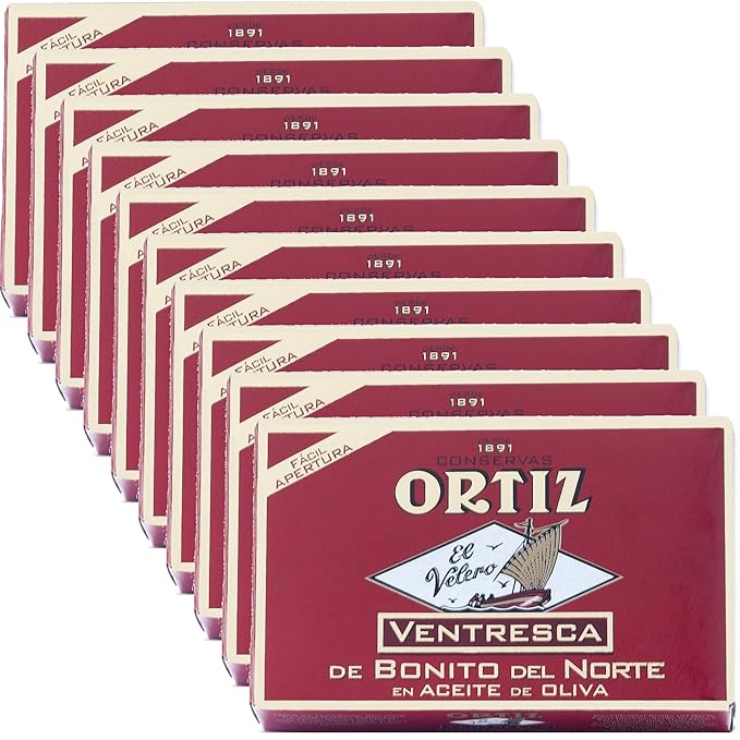 Ortiz Ventresca White Tuna Belly in Olive Oil, Tender Buttery Fillets with Exquisite Flavor