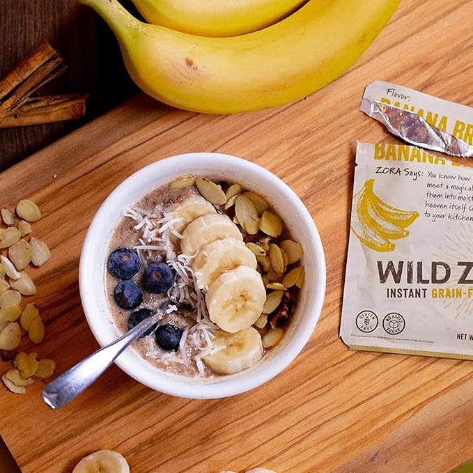 Wild Zora Instant Grain-Free Hot Cereal - Breakfast Cereals, Instant Hot Packets, Sugar, Grain