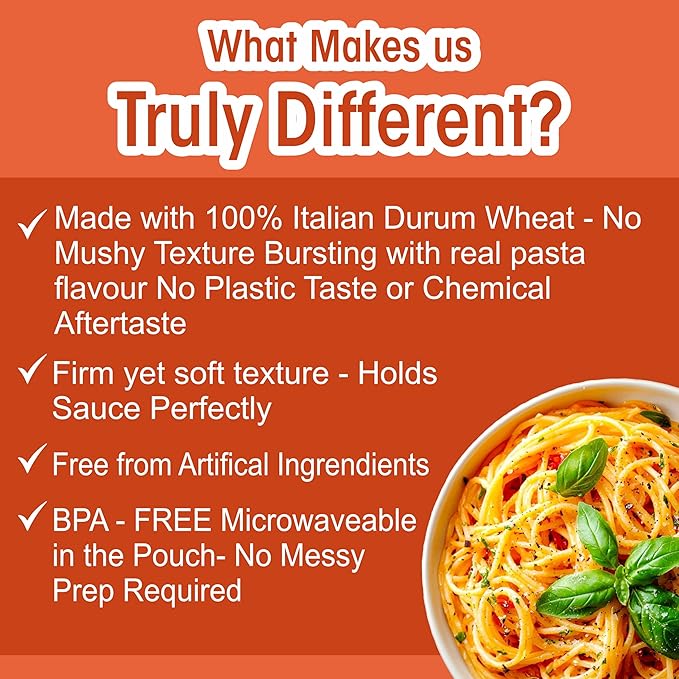 Pasta Zing Spaghetti Pasta Made with Italian Durum Wheat | Ready to Eat Meals in 60 seconds | Fully