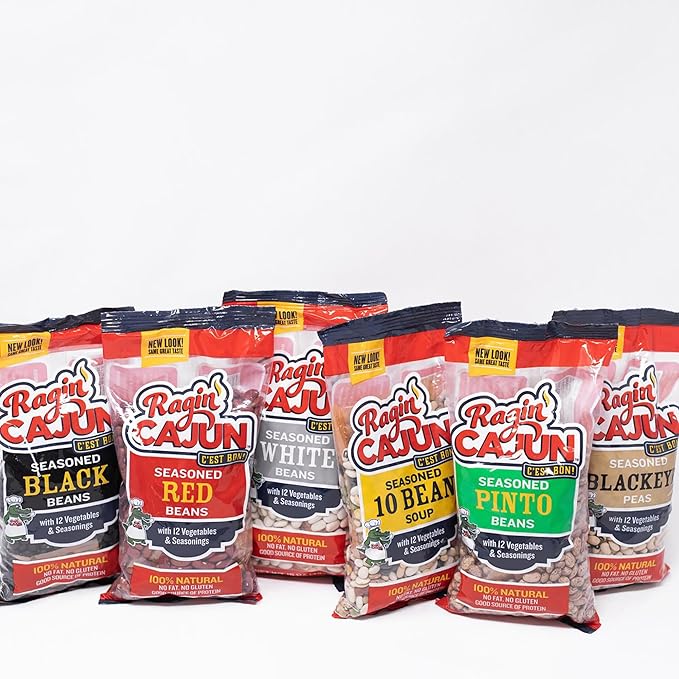 Ragin' Cajun Seasoned Blackeye Beans - 16 oz Pack, Fat-Free, Gluten-Free, Reduced Sodium