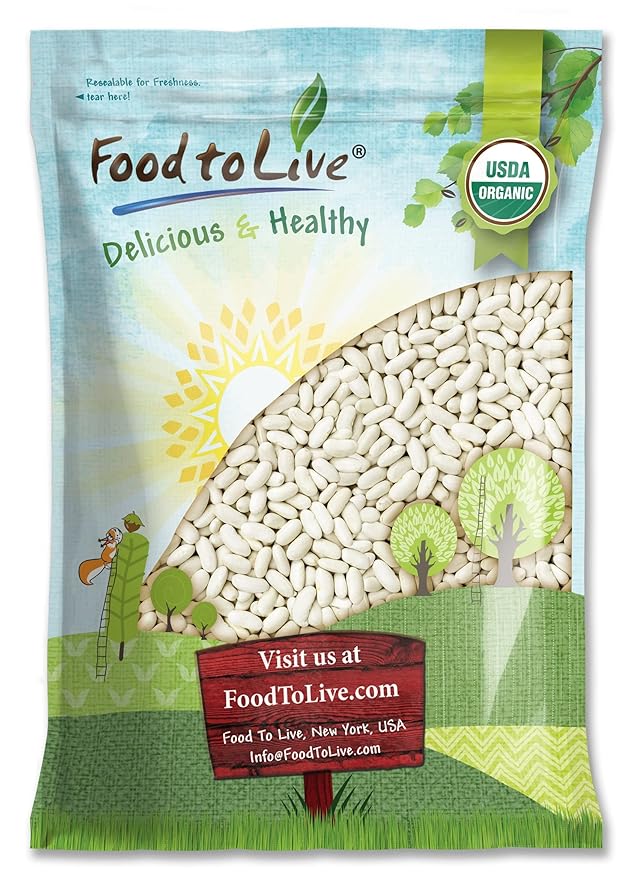 Food to Live Organic Cannellini Beans, 10 Pounds ??Non-GMO, Dried White Kidney Beans, Sproutable