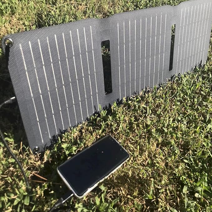[Upgraded] FlexSolar 20W Portable Solar Panel, High Efficiency ETFE Foldable Panels with 5V USB