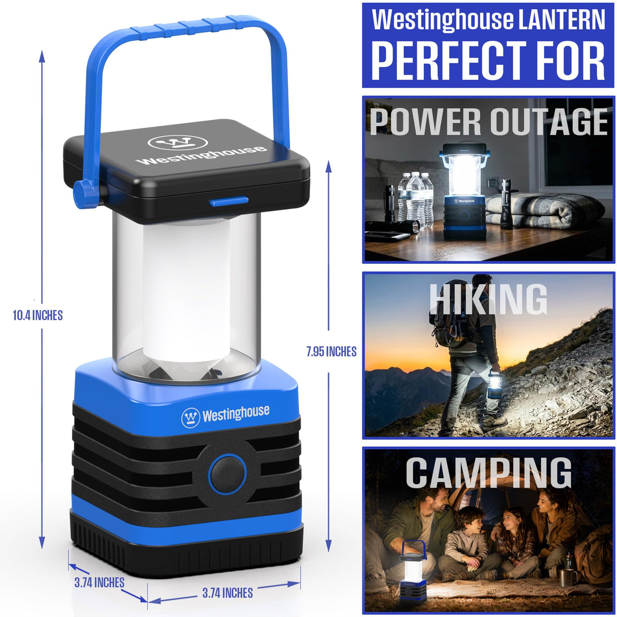 Westinghouse Camping Lantern - 1000 Lumen, Solar, Rechargeable, IPX4 - product view 8