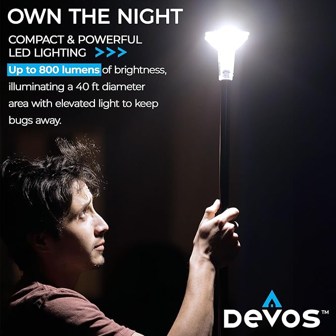 Devos Outdoor LightRanger 800 Lumen Lantern - Rechargeable Telescoping LED Lantern, 30-Hour