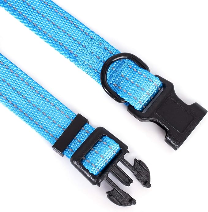 Mile High Life Dog Collar | Nylon Reflective Dog Collars | Light Weight Puppy Collars | Dark Blue