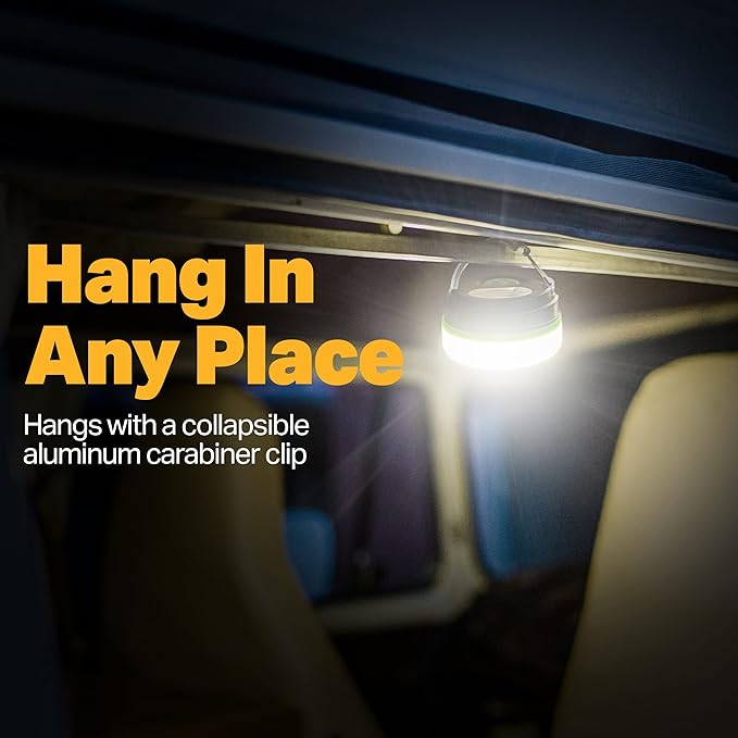 LUXPRO LP1503C Compact Hanging LED Lantern - Battery Powered Lantern - Camping Tent Light with