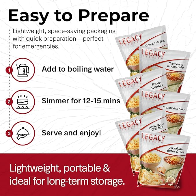 Legacy Food Storage Gluten Free 120 Serving Bucket, Emergency Food Supply, 46,200 Total Calories