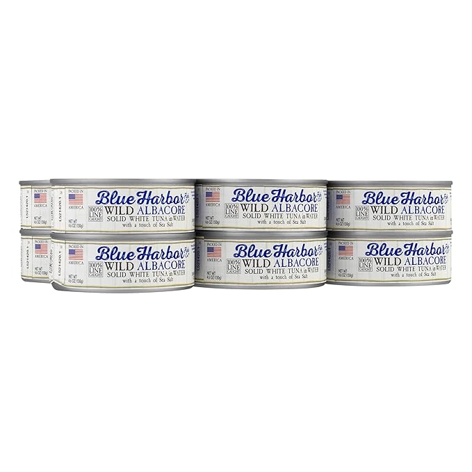 Blue Harbor Fish Co. Wild Albacore Solid White Tuna in Water with Sea Salt - 4.6 oz Can (Pack of 12)