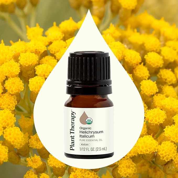 Plant Therapy Organic Helichrysum Italicum Essential Oil for Skin 100% Pure, USDA Certified