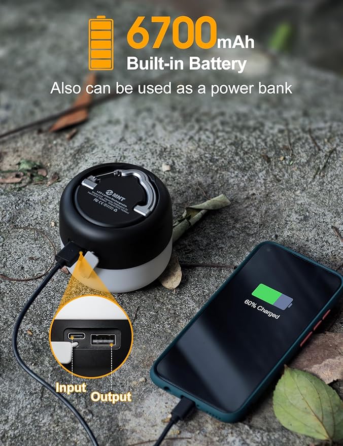 LED Camping Lantern Rechargeable 1000LM, Up to 300H Running Time Camping Tent Light, 6700mAh