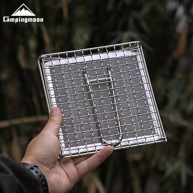 CAMPINGMOON Camping Toaster for Gas Stove Top Fire Grill Grid 304 Stainless Steel Bread Toasters