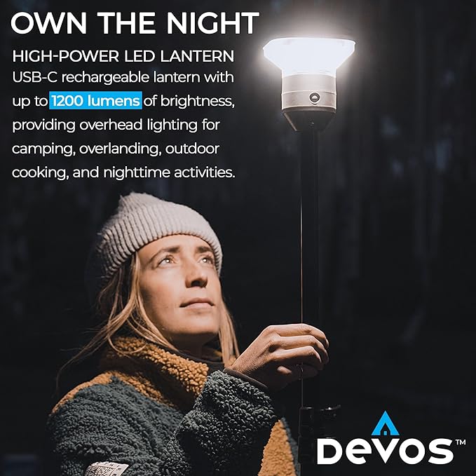 Devos Outdoor LightRanger 1200 - High-Performance LED Tripod Lantern with Adjustable Height, 1200