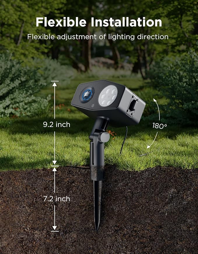 Govee Outdoor Decoration Projector Light, 20W LED Snowflake Projector, IP67 Waterproof, 180°