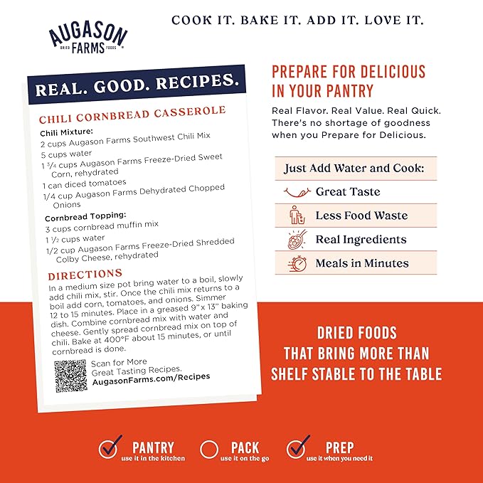 Augason Farms Southwest Chili Mix Can, Certified Gluten Free, Emergency Food Supply, Everyday