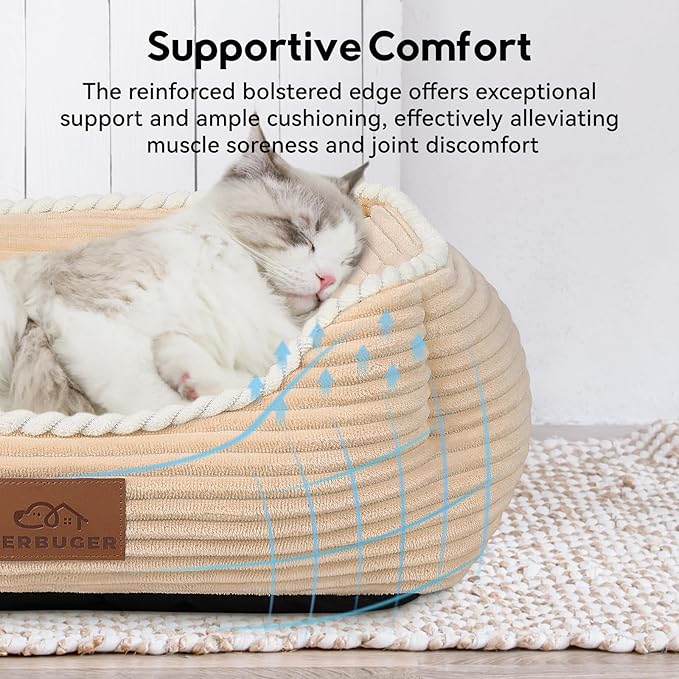 Rectangle Cat Dog Bed for Large Medium Small Pets Indoor Outdoor Machine Washable Sleeping Sofa
