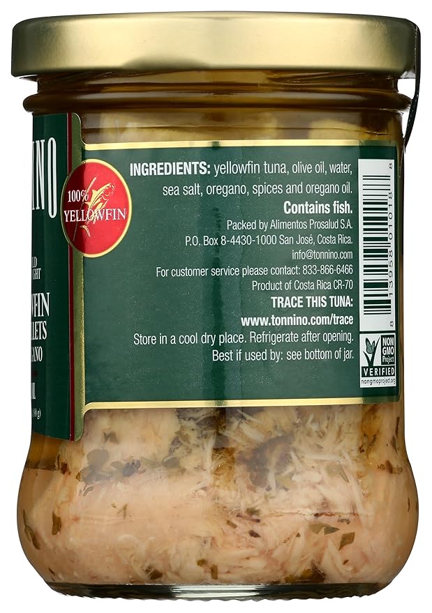 Tonnino Tuna Yellowfin Fillets (Pack of 1, Oregano)
