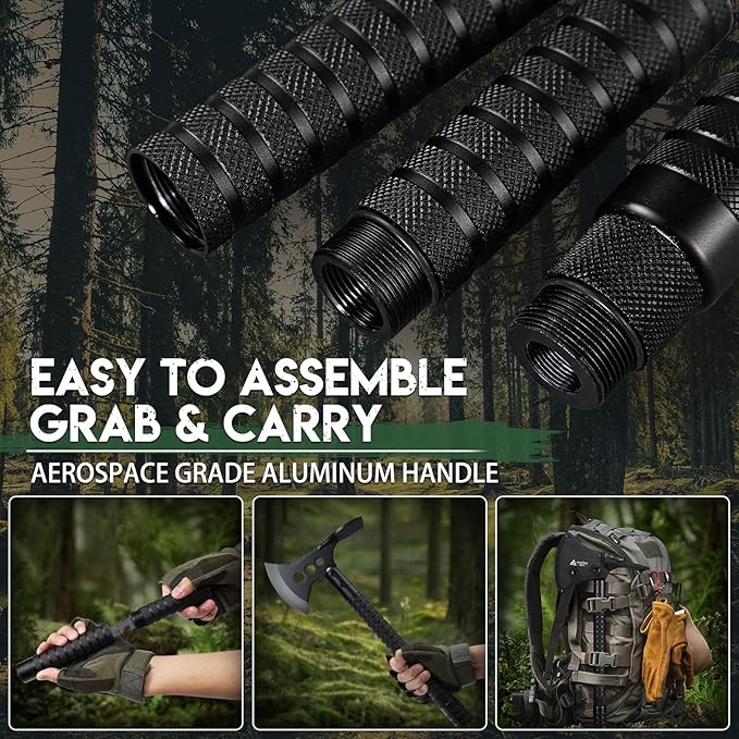 Freelander Tactical Axe 2 Pack, Sharp Tomahawk with Sheath, Portable Tomahawk with Clip and Bottle