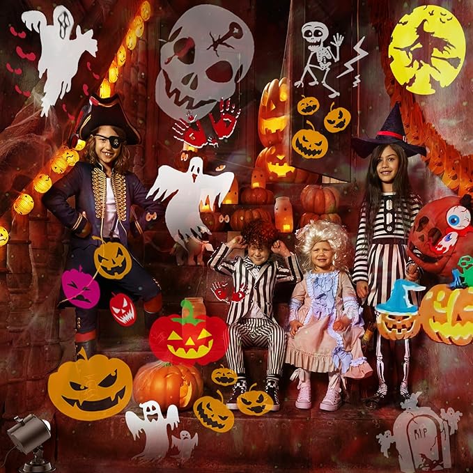 2025 Upgraded Brighter Halloween Decorations Projector Lights for Home, Display 8 Patterns at A
