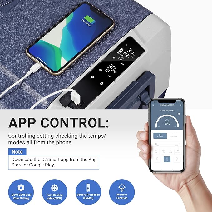 BODEGACOOLER 12 Volt Car Refrigerator,38 Quart Portable Truck Freezer,Electric Cooler Bluetooth