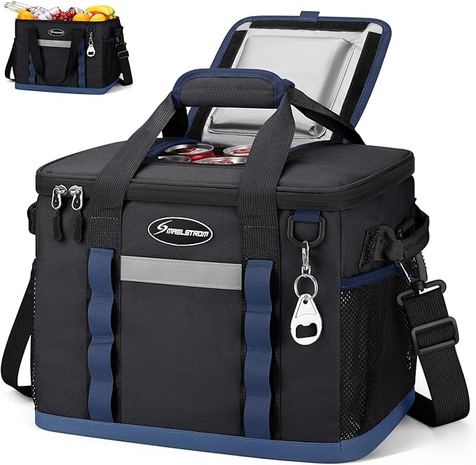 Maelstrom Collapsible Soft Cooler Bag, 24/30/60/75 Cans Beach Cooler, Ice Chest, Leakproof &