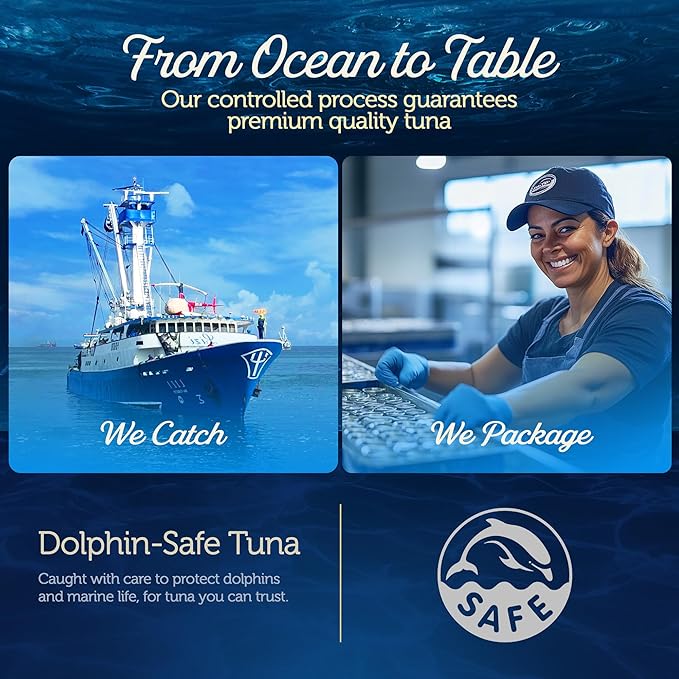 ONBOARD Yellowfin Tuna Fillets, Mediterranean Seafood Diet | Pescatarian Jarred Atun, Fresh Sea