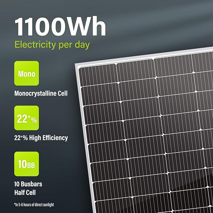 Newpowa 220W Monocrystalline Solar Panel 10BB Cell Solar Panel 220 Watt 12V High Efficiency Mono