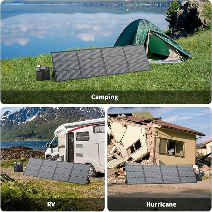 Portable Solar Panel 220W 40V Monocrystalline Foldable Solar Panels Charger Power Backup, IP67