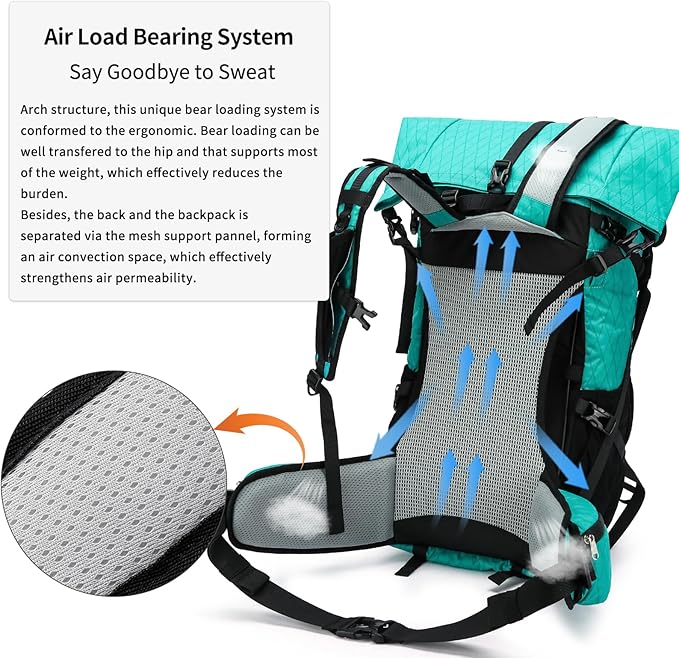 Hiking Backpack,40L to 50L Extra Large Capacity Hiking Bag,Internal Frame Camping Backpack,Upgraded