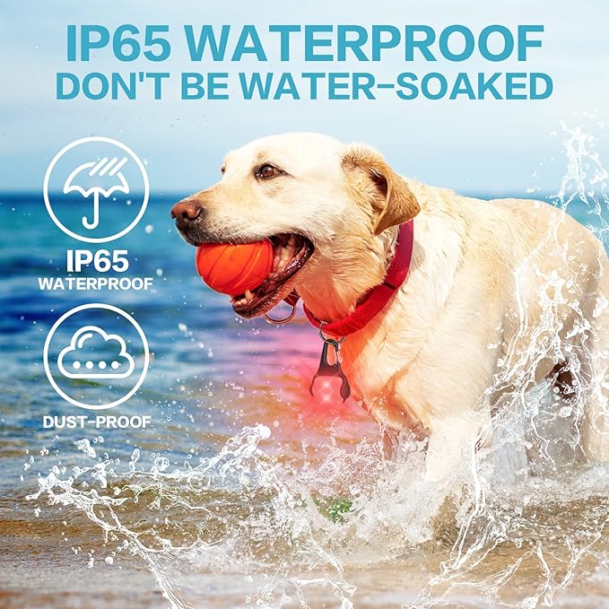 Rechargeable Dog Collar Light -3 Modes Dog Light, IP65 Waterproof Dog Walking Light, 50LM Dog