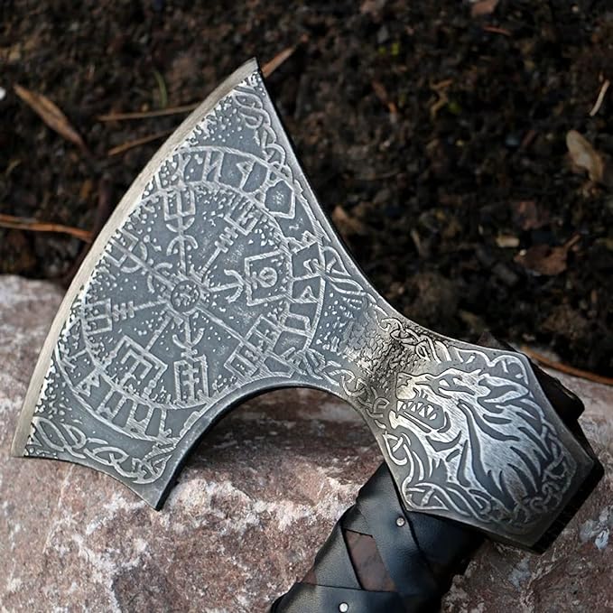 SHINY CRAFTS- Axes Berserker Axe Hatchet Tomahawk Battle Axe-27 Long Axe Fenrir Axe Mythology Axe